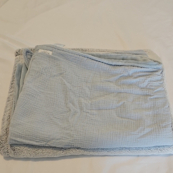 Lullaby Set Other - 2 Plush Baby Blankets- Light Blue And Gray